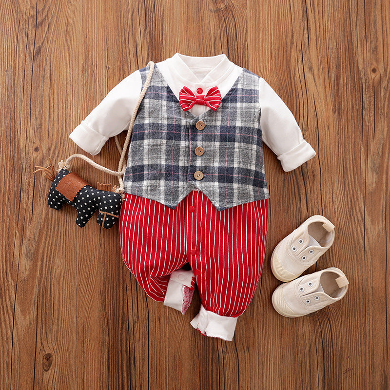 Gentleman Baby Jumpsuit – Long Sleeve Spring & Autumn Outfit