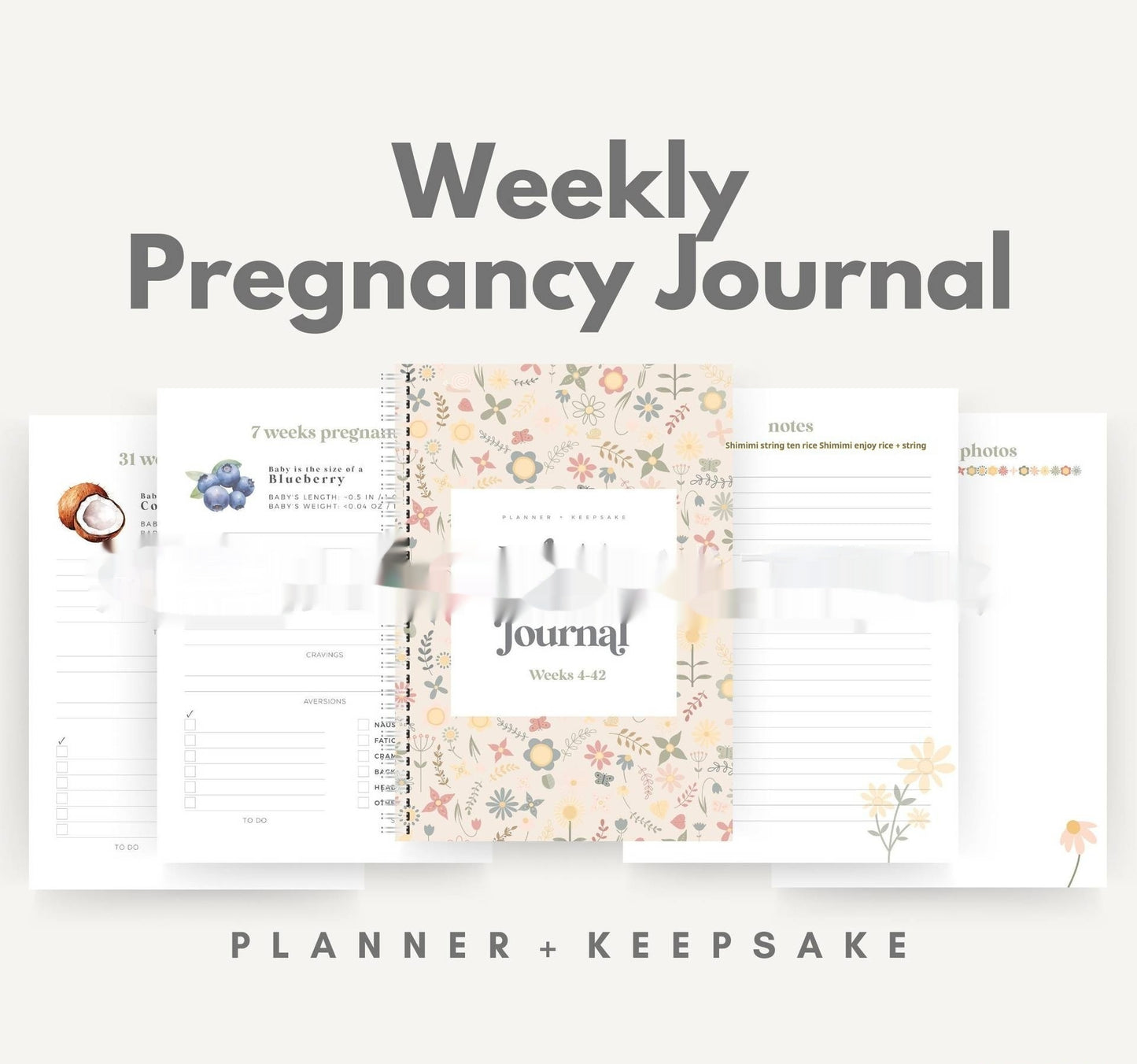 Weekly Pregnancy Diary Notebook Pregnancy Weekly
