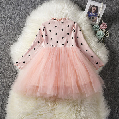 Baby Girls Long Sleeve Tutu Lace Dress