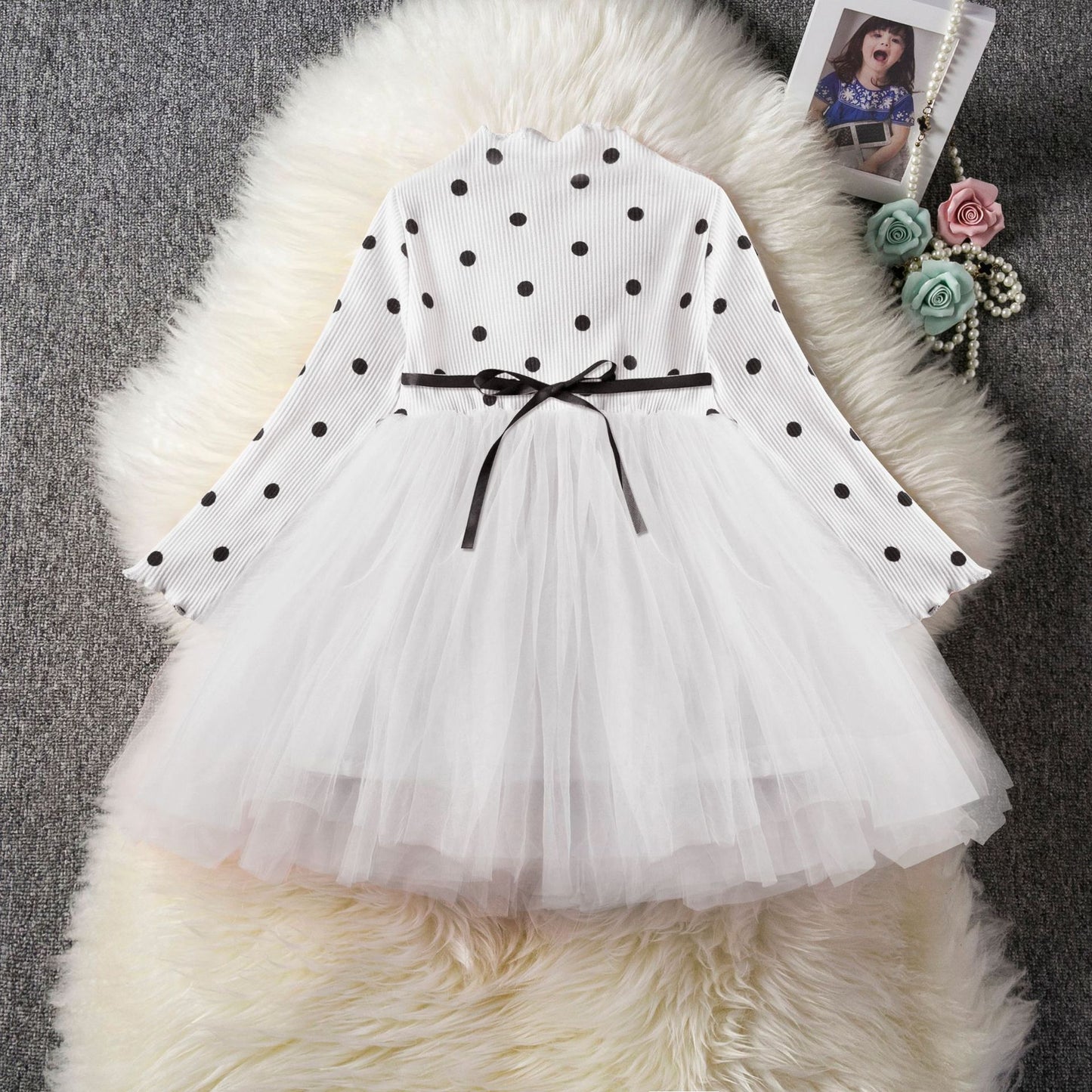 Baby Girls Long Sleeve Tutu Lace Dress