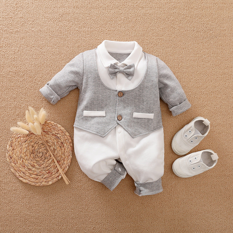 Gentleman Baby Jumpsuit – Long Sleeve Spring & Autumn Outfit