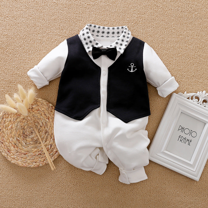 Gentleman Baby Jumpsuit – Long Sleeve Spring & Autumn Outfit