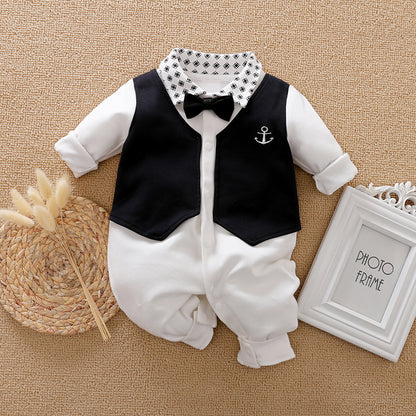 Gentleman Baby Jumpsuit – Long Sleeve Spring & Autumn Outfit
