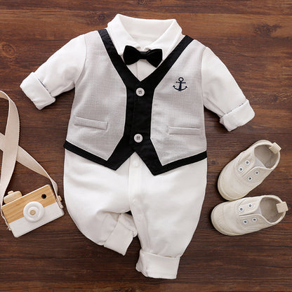 Gentleman Baby Jumpsuit – Long Sleeve Spring & Autumn Outfit