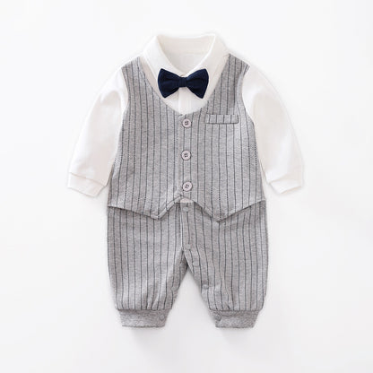 Gentleman Baby Jumpsuit – Long Sleeve Spring & Autumn Outfit