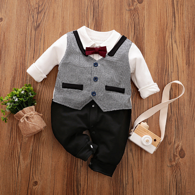 Gentleman Baby Jumpsuit – Long Sleeve Spring & Autumn Outfit