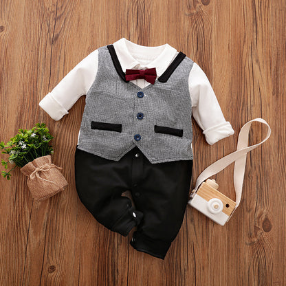 Gentleman Baby Jumpsuit – Long Sleeve Spring & Autumn Outfit