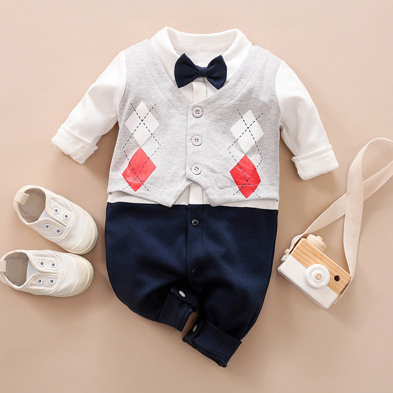 Gentleman Baby Jumpsuit – Long Sleeve Spring & Autumn Outfit