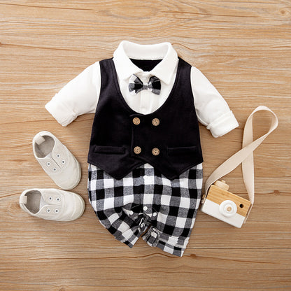 Gentleman Baby Jumpsuit – Long Sleeve Spring & Autumn Outfit