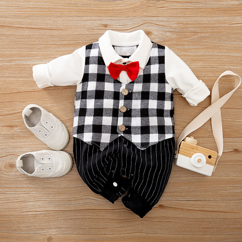 Gentleman Baby Jumpsuit – Long Sleeve Spring & Autumn Outfit