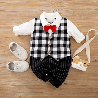 Gentleman Baby Jumpsuit – Long Sleeve Spring & Autumn Outfit