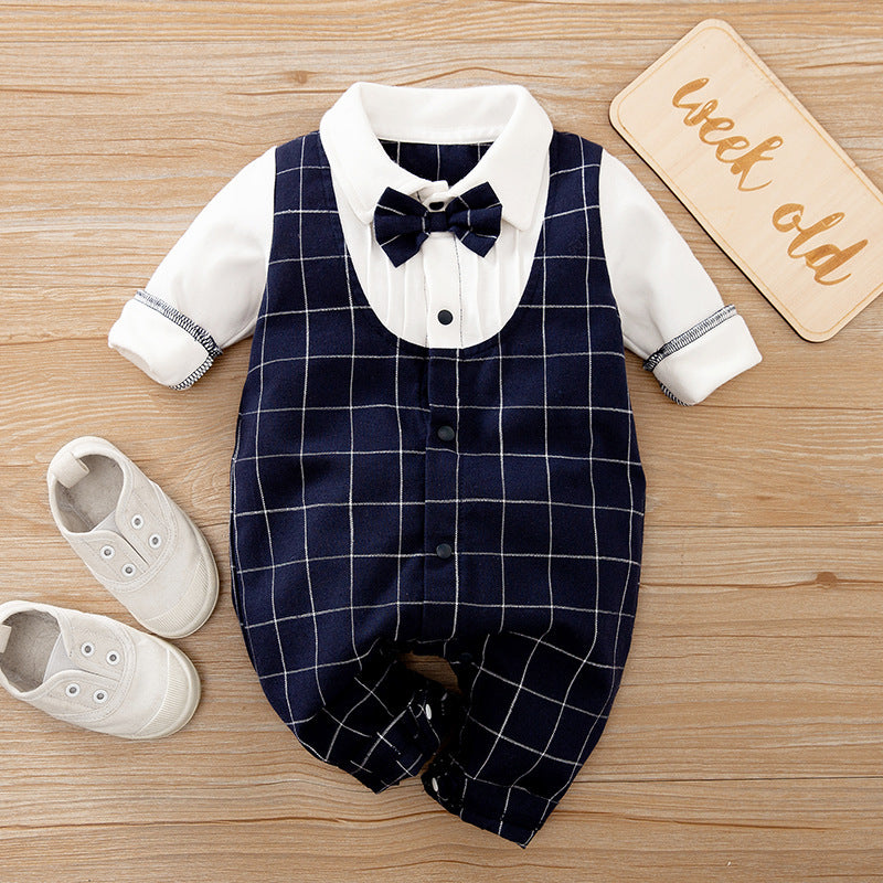 Gentleman Baby Jumpsuit – Long Sleeve Spring & Autumn Outfit