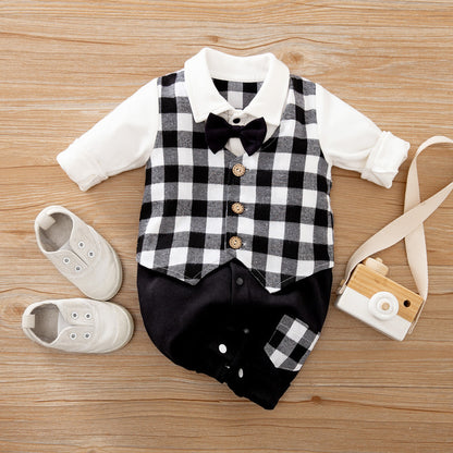 Gentleman Baby Jumpsuit – Long Sleeve Spring & Autumn Outfit