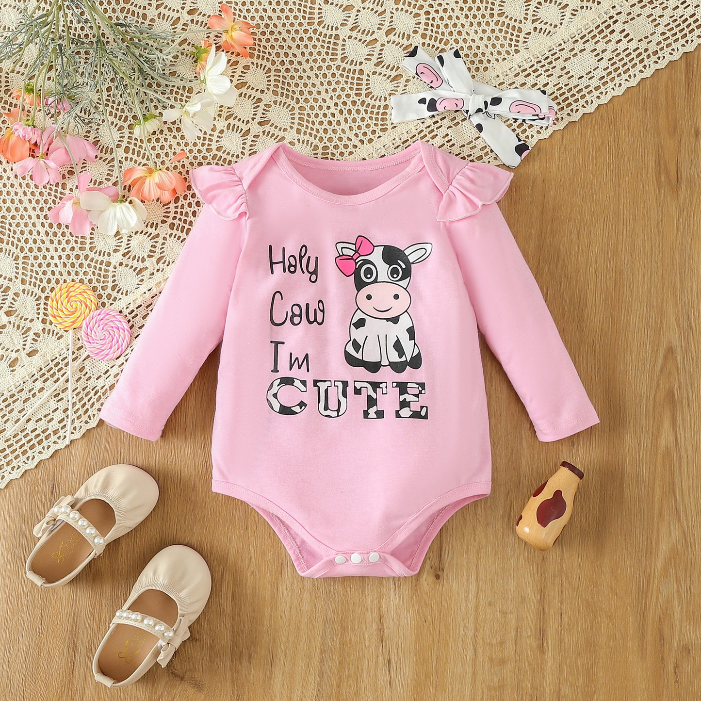Girls Long-sleeve Cowprint