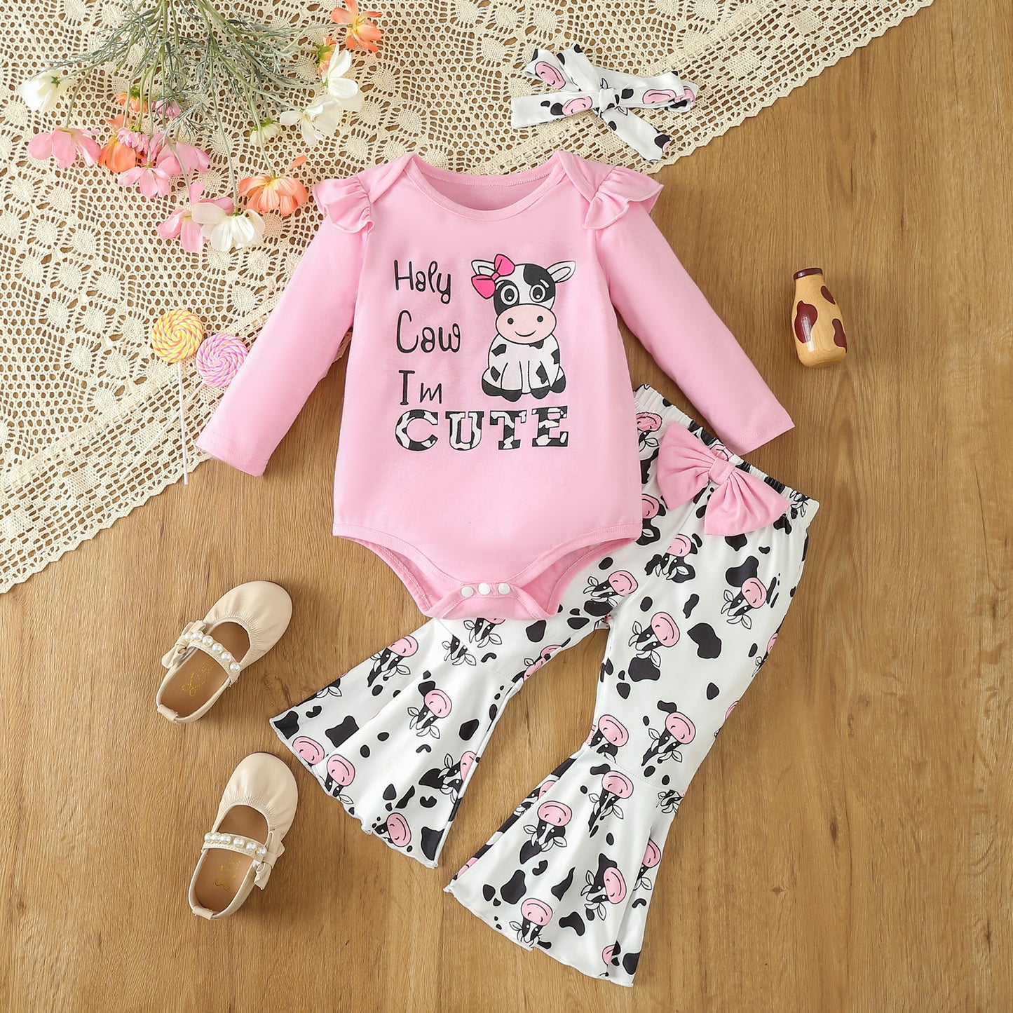 Girls Long-sleeve Cowprint