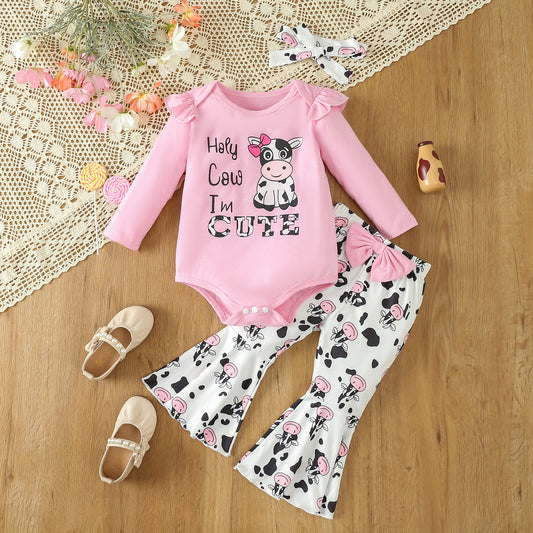 Girls Long-sleeve Cowprint