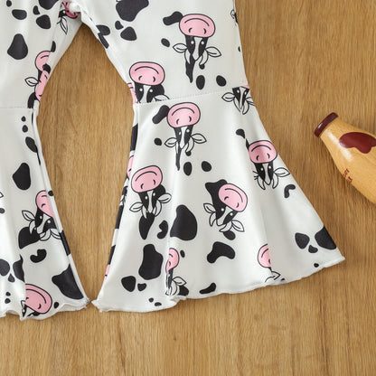 Girls Long-sleeve Cowprint