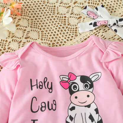 Girls Long-sleeve Cowprint