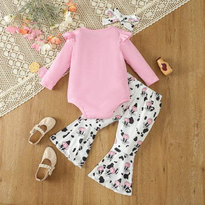 Girls Long-sleeve Cowprint