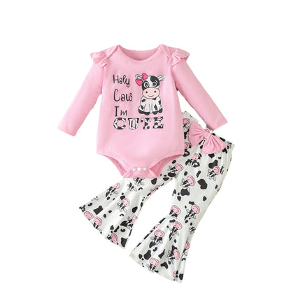 Girls Long-sleeve Cowprint